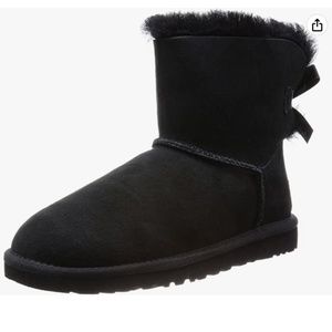UGG Australia Womens Mini Bailey Bow Boot Black Size 7